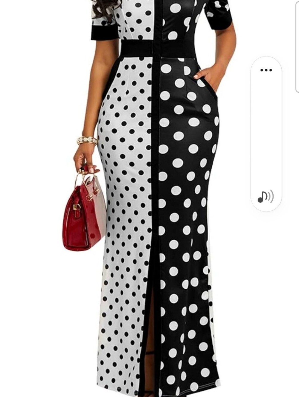 Black and White Polka Dot Maxi Dress